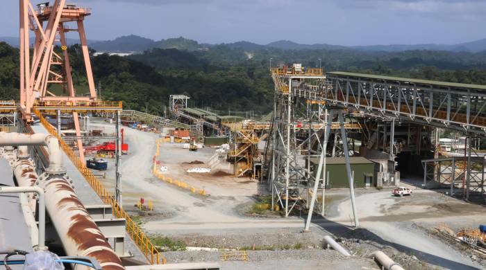 Fotografía de las instalaciones de la mina Cobre Panamá, hoy, en Ciudad de Panamá (Panamá).