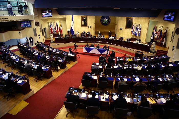 Vista general de una sesión en el Congreso salvadoreño en San Salvador.