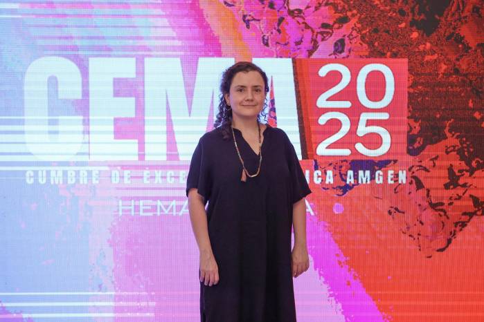 La hematóloga, Roberta Demichelis, durante la decimosegunda edición de la Cumbre de Excelencia Médica Amgen 2025.