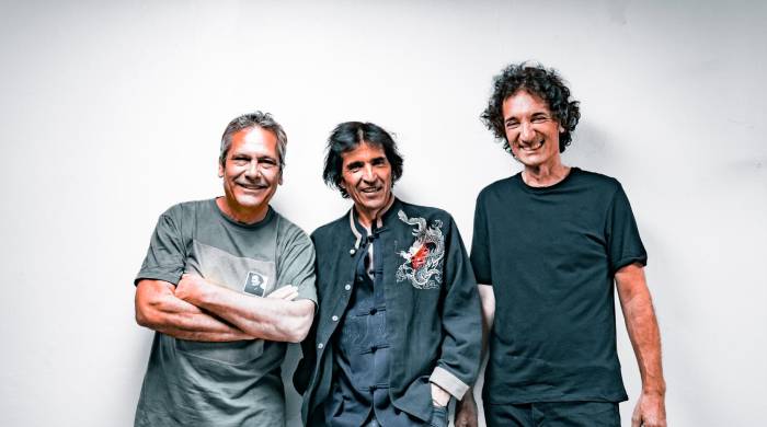 La alineación actual de Los Enanitos Verdes: Jota Morelli (baterista), Felipe Staiti (guitarrista) y Guillermo Vadalá (bajista).