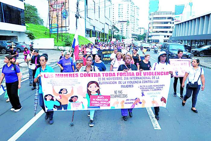 Marcha en el Día de la Eliminación de la Violencia contra la Mujer.