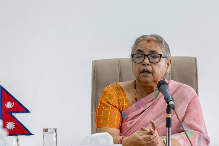 La primera ministra interina de Nepal, Sushila Karki. EFE/EPA/NARENDRA SHRESTHA