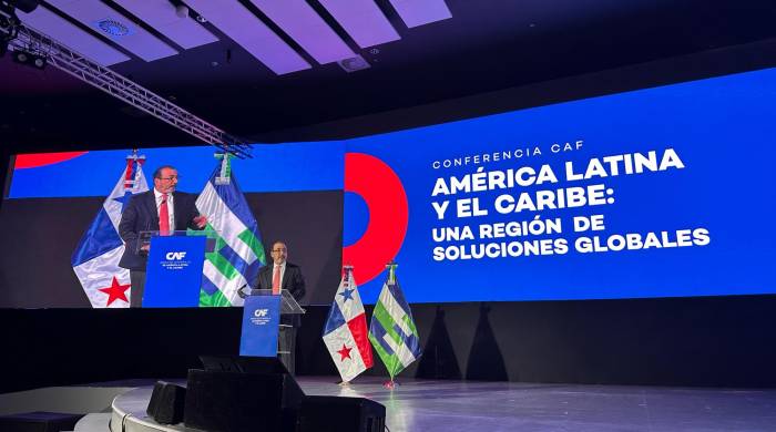 El presidente ejecutivo de CAF, Sergio Díaz-Granados, en la apertura de la Conferencia CAF: ‘América Latina y el Caribe, una región de soluciones’.