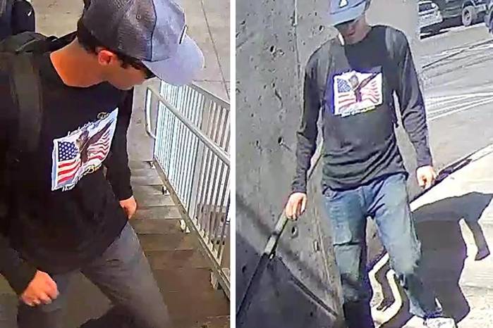Combo de imágenes cedidas del supuesto asesino de Charlie Kirk.
