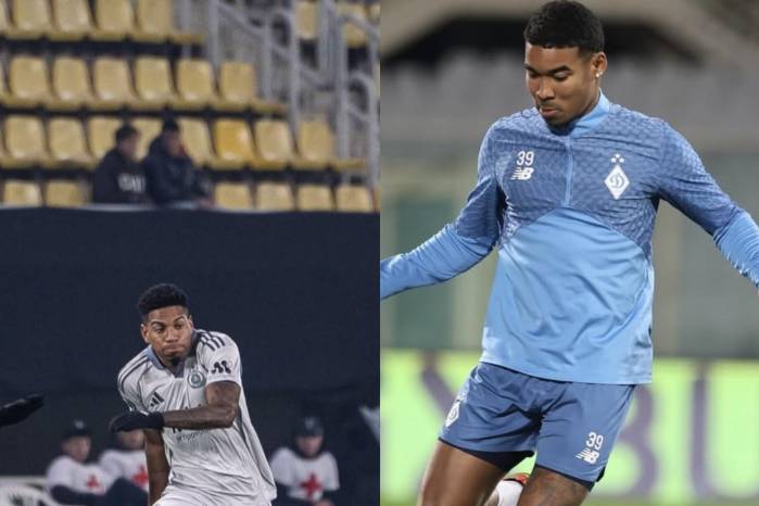 Los futbolistas panameños César Blackman (izq.) y Eduardo Guerrero.