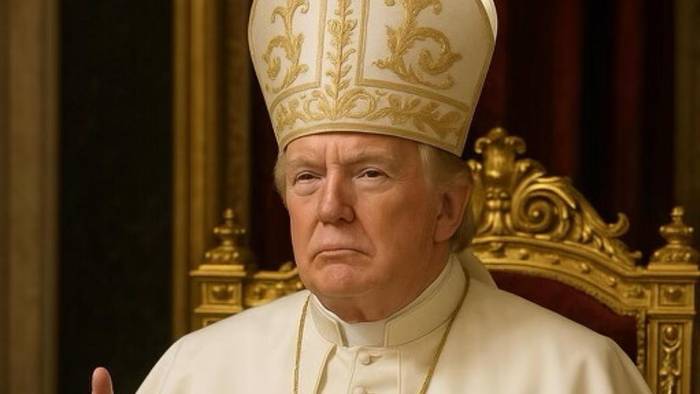 Imagen hecha con inteligencia artificial (IA) tomada de la cuenta oficial de la red social Truth Social @realDonaldTrump que muestra al presidente de Estados Unidos, Donald Trump, vestido de papa