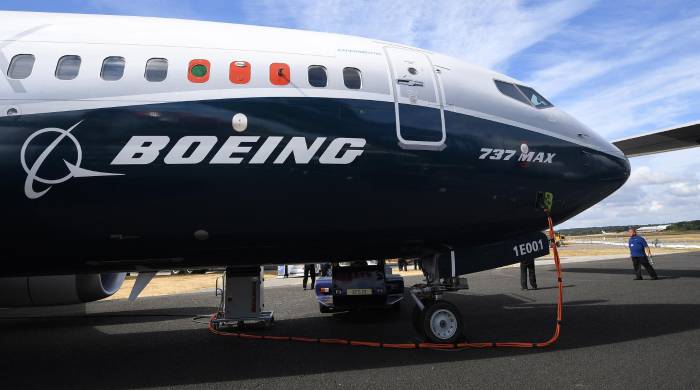 Vista de un avión Boeing 737 Max, en una fotografía de archivo