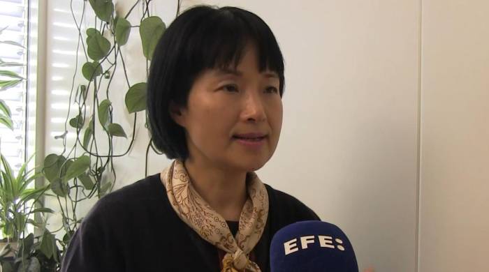 Imagen de captura de vídeo de Zhang Wenqing, quien desde hace 12 años dirige el programa de prevención global de la gripe de la OMS.