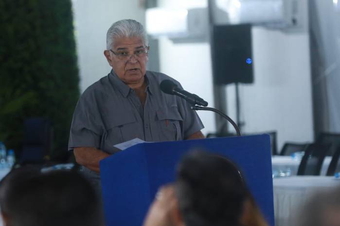 José Raúl Mulino, presidente de la República, durante su conferencia semanal, esta vez en Darién.