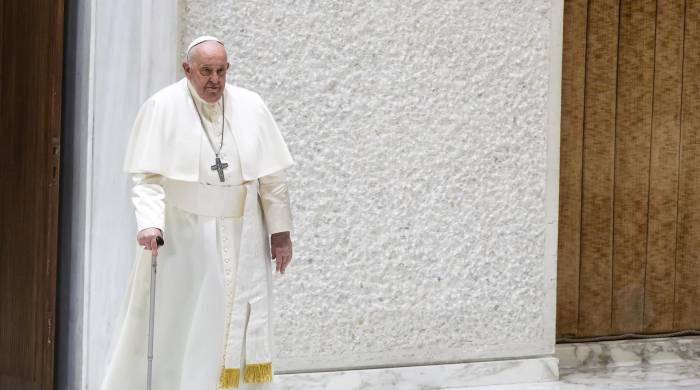 El papa Francisco a su llegada a la audiencia general, este miércoles.