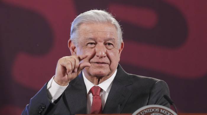El presidente de México, Andrés Manuel López Obrador, participa este jueves en una conferencia de prensa en el Palacio Nacional, de la Ciudad de México.