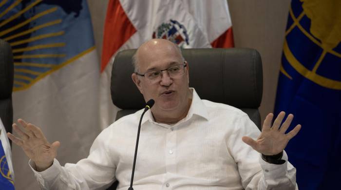 El presidente del Banco Interamericano de Desarrollo (BID), Ilan Goldfajn, participa de un encuentro con la prensa, este martes en Santo Domingo (República Dominicana).