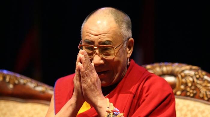 El líder espiritual tibetano, el Dalai Lama, premio Nobel de la Paz en 1989.