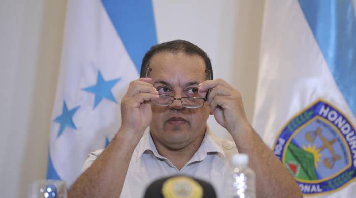 Fotografía de archivo en la que se registró al ministro de Seguridad de Honduras, Gustavo Sánchez. EFE/Gustavo Amador