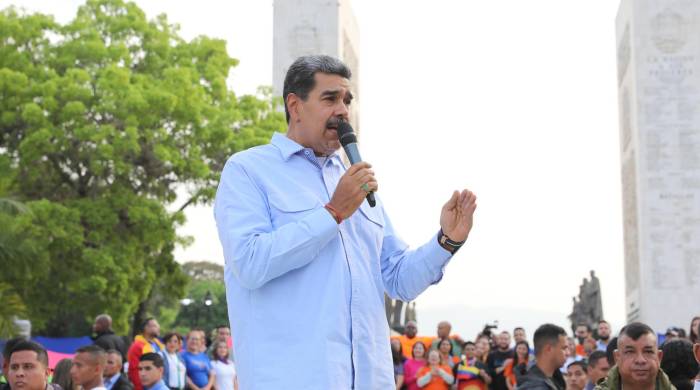 Fotografía cedida por Prensa Miraflores donde se observa al presidente venezolano, Nicolás Maduro, en un acto de Gobierno este martes en Caracas (Venezuela).