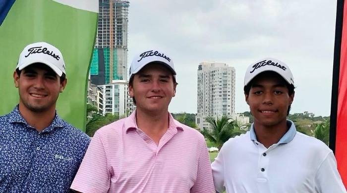 Samuel Durán, Rhett O’Rear y Gabriel Cruz. Foto cortesía APAGOLF.