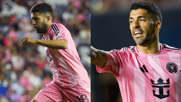 Los jugadores del Inter Miami, Jordi Alba (izq.) y Luis Suárez.