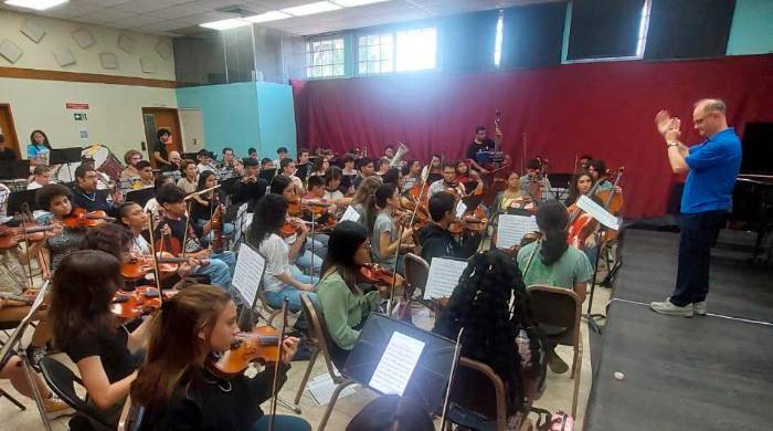 Los jóvenes de Funsincopa y la South Florida Youth Symphony trabajaron arduamente en este concierto.