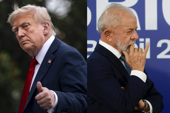 Combo de fotografías de archivo del presidente de Estados Unidos, Donald Trump (i), y el presidente de Brasil, Luiz Inácio Lula da Silva.