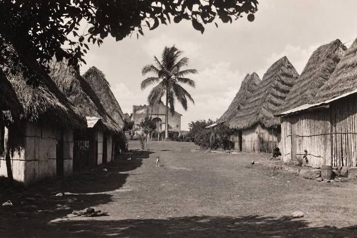 Fotografía histórica del poblado de Arraiján con su Iglesia.