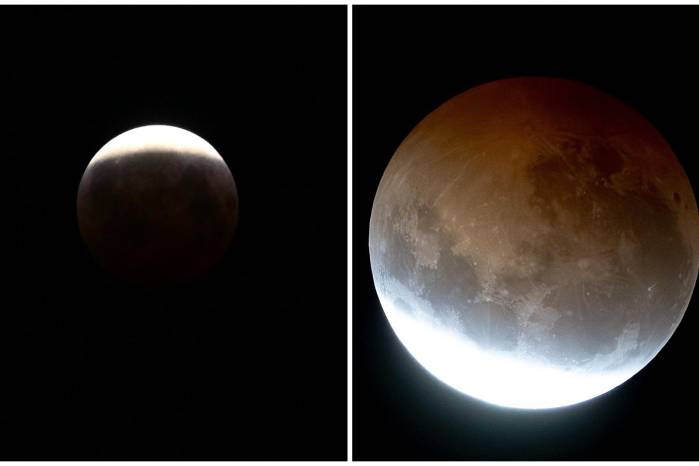 El último eclipse lunar del año dejó una Luna roja y cobriza