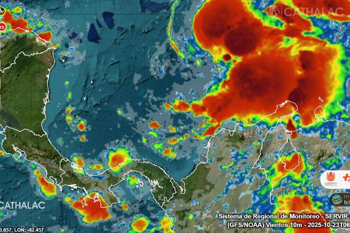 Panamá mantiene activo un aviso de vigilancia por lluvias y tormentas significativas debido a la Tormenta Tropical Melissa.