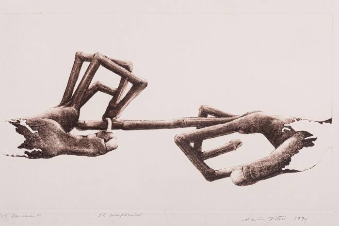 El Compromiso. 1974. Aguafuerte e intaglio sobre papel.