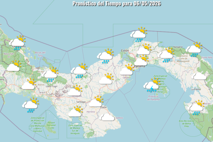 Clima en Panamá: pronóstico para este miércoles 6 de mayo