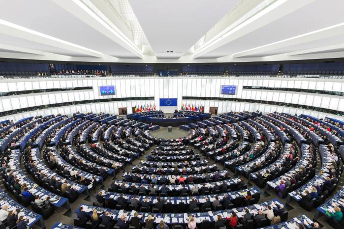 Cámara principal del Parlamento Europeo.