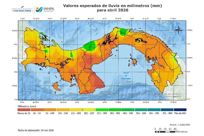 El imhpa espera que, los valores acumulados de lluvia, en gran parte del país, tengan un comportamiento entre normal y cercano a lo normal.