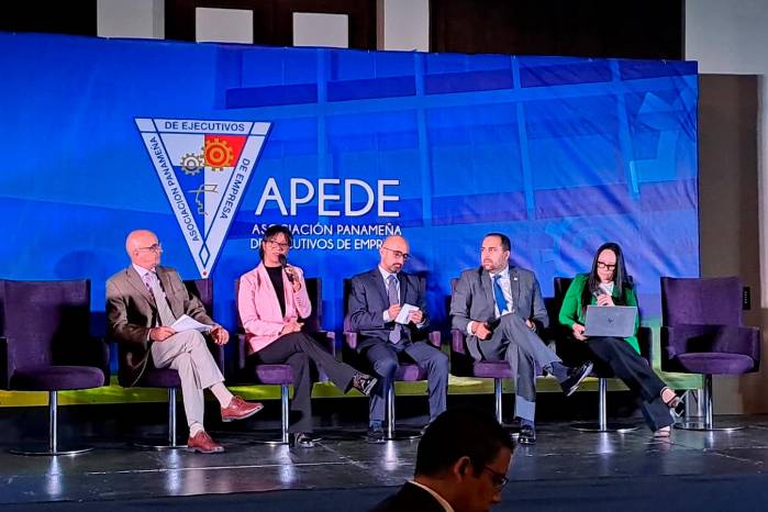 Rosilena Lindo, secretaria nacional de Energía (rosado) en el XII Foro de Energía 2024, realizado este miércoles.