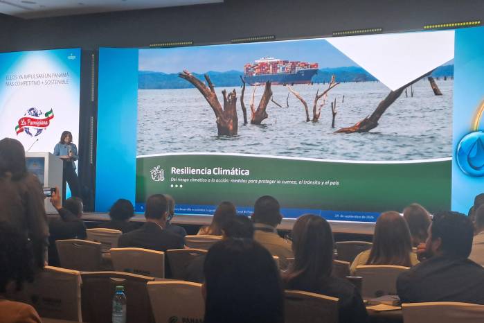 La administradora de la vía interoceánica, Ilya Espino de Marotta.