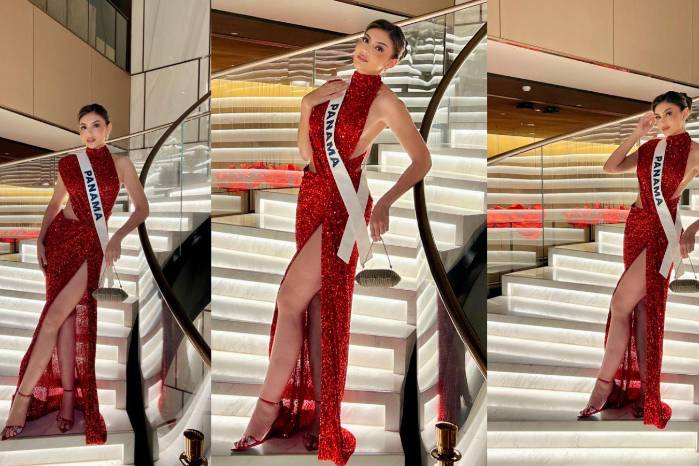 Miss Universo Panamá en un evento organizado por la marca patrocinadora del certamen.