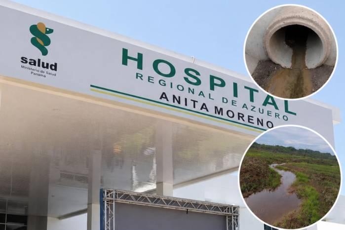 Según el afectado, el agua circula de manera constante a través del sistema de alcantarillado del hospital y termina acumulándose en su propiedad y en otros terrenos cercanos ubicados frente a la instalación de salud.
