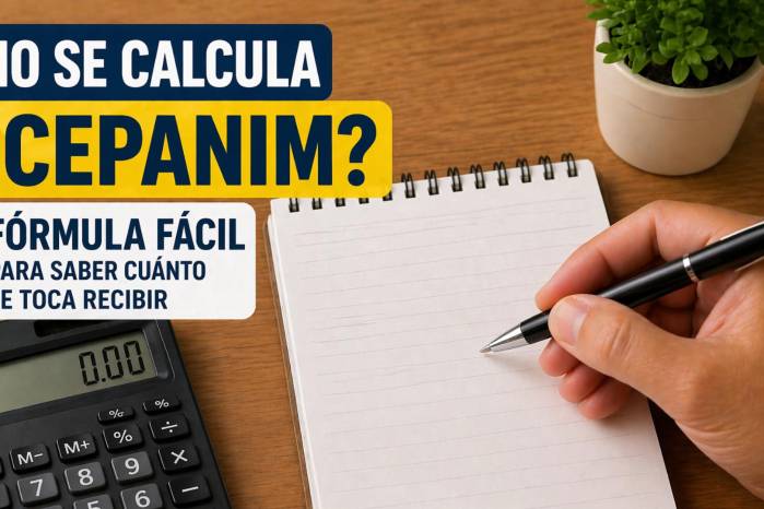 El cálculo es más sencillo de lo que parece. Solo necesitas el monto original del Cepadem sin incluir intereses.