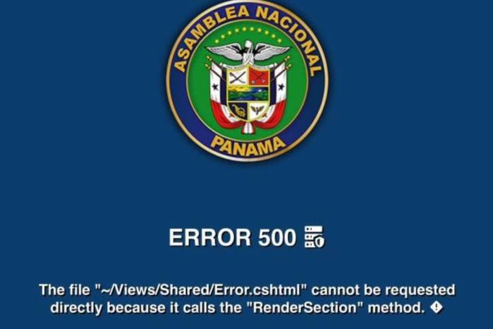 Imagen que aparece al momento de ingresar en ciertas secciones de la página web de la Asamblea Nacional.