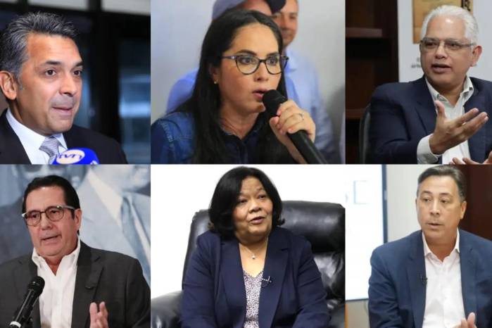 En el orden de las manecillas del reloj: Ricardo Lombana, Zulay Rodríguez, José Isabel Blandón, Martín Torrijos y Maribel Gordón.