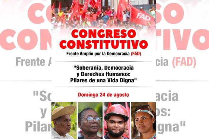 El Frente Amplio por la Democracia (FAD) está listo para realizar el Congreso Constitutivo.