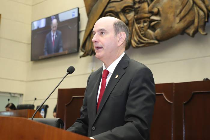 El ministro de Economía y Finanzas, Felipe Chapman, en el Pleno de la Asamblea, este miércoles 30 de julio.