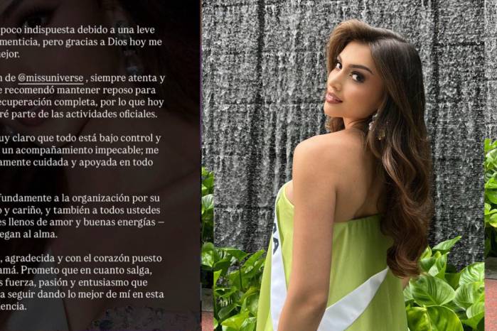 Mensaje publicado por Mirna Caballini, Miss Universo Panamá.
