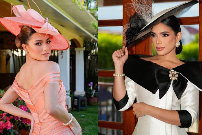 Su Majestad Ana Isabel Carrizo Castillo, de Calle Arriba de Las Tablas, y Astrid Carolina Sánchez Brandao, de Calle Abajo de Las Tablas, durante la celebración del 8 de noviembre en Las Tablas.