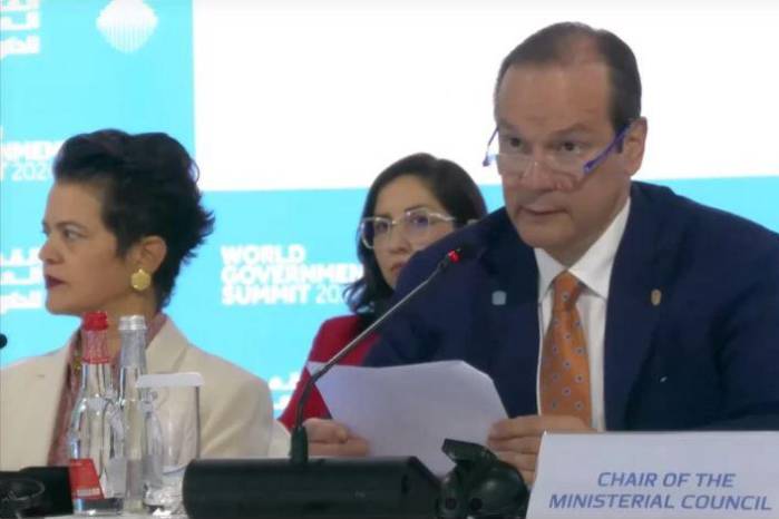 El canciller Javier Martínez-Acha intervino en la décima Conferencia de Cooperación Internacional, celebrada en Dubái, Emiratos Árabes Unidos.