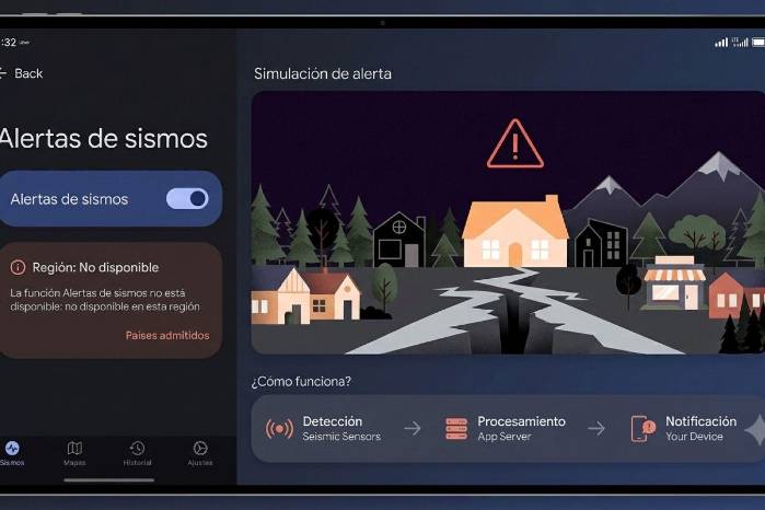 Captura de pantalla que evidencia la restricción geográfica del sistema de alertas de Google en el país.