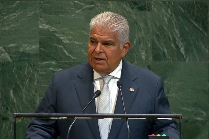 El presidente de Panamá, José Raúl Mulino, durante su intervención en la Asamblea General de la ONU.
