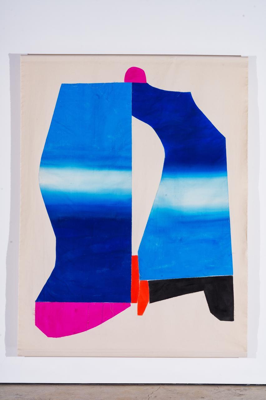 Collage textil, acrílico sobre tela.