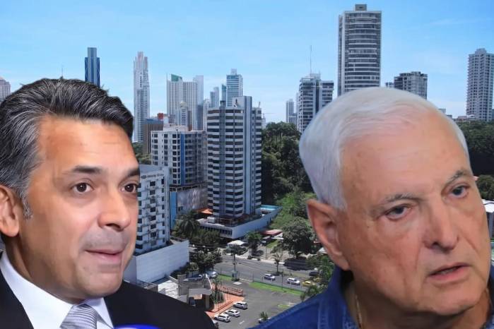 Lombana (izq.) argumentó que el debate sobre su reunión con Martinelli (der.) busca opacar las discusiones sobre las decisiones del Órgano Ejecutivo sobre la mina.
