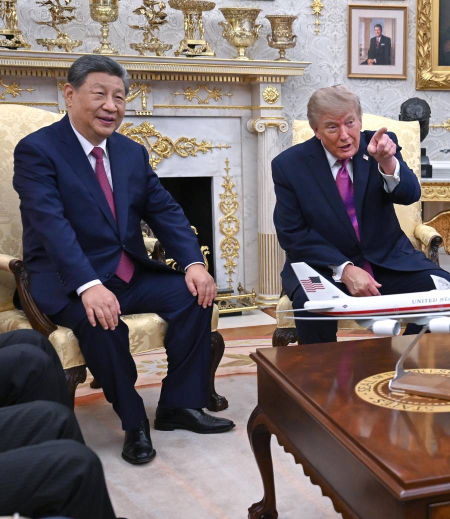 El presidente de Estados Unidos, Donald J. Trump, y el presidente de China Xi Jinping, en el Despacho Oval.