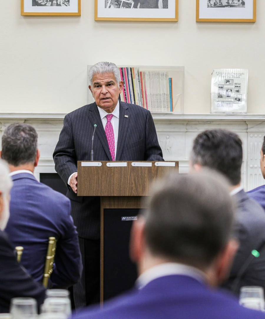 El presidente de la República José Raúl Mulino, en el Consejo de las Américas de Nueva York (Estados Unidos).