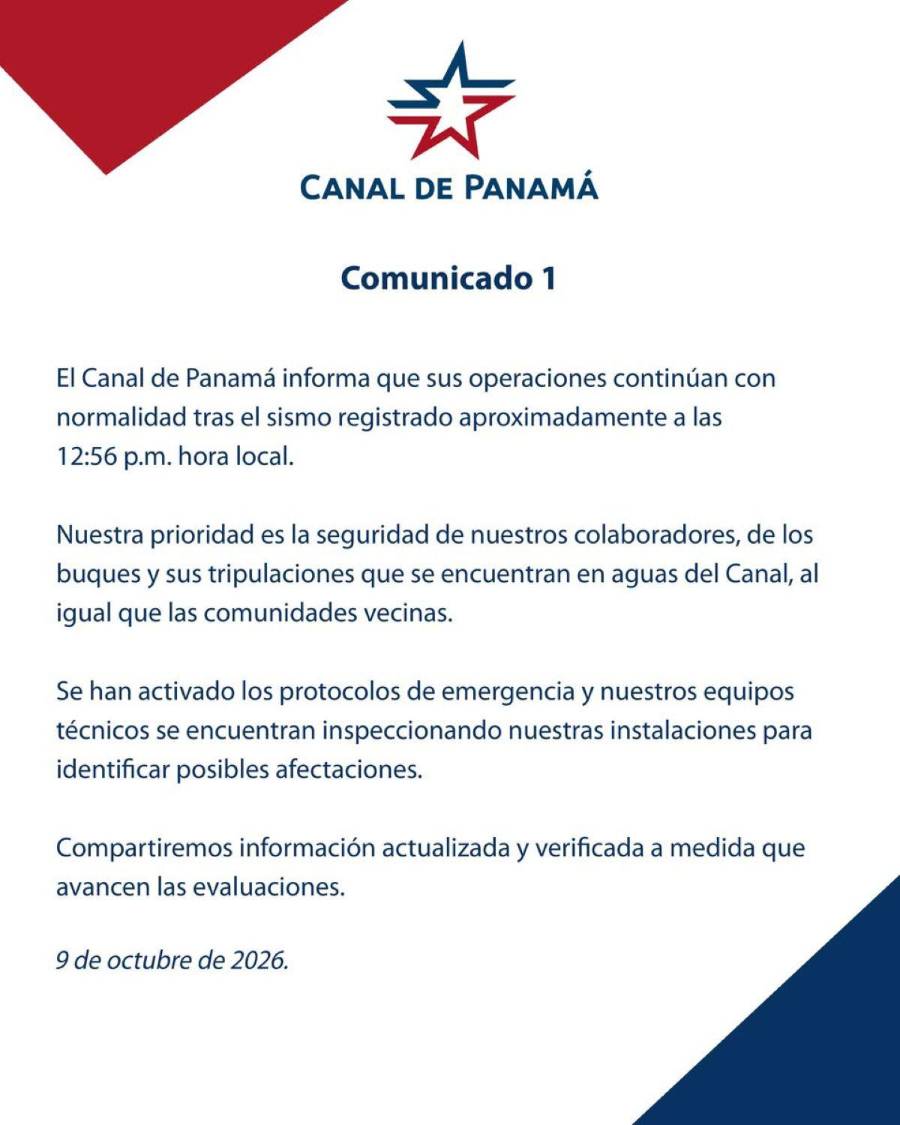 Comunicado de prensa de la Autoridad del Canal de Panamá.