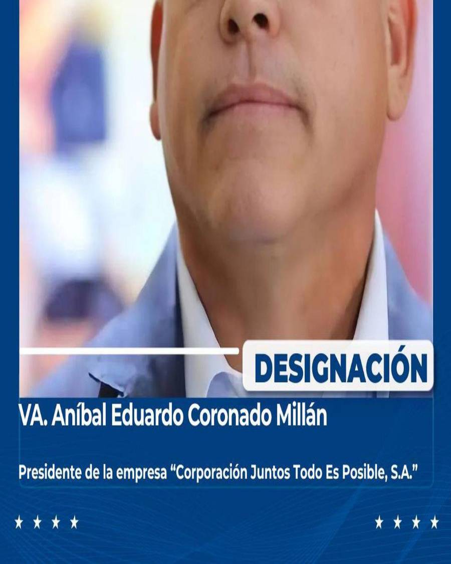 Aníbal Eduardo Coronado Millán, presidente de la empresa “Corporación Juntos Todo Es Posible, S.A.”.